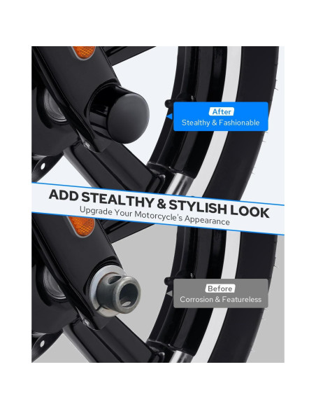 Cubiertas de tuerca del eje delantero Benlari para Harley 2002-2023