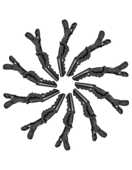 10 Clips de Cabello de Cocodrilo Negros BIYOUTE - 11.43 cm