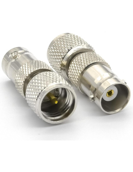 Adaptador BNC hembra a Mini UHF SO239 macho Ahoaepy 2PCS