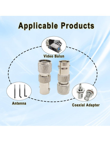 Adaptador BNC hembra a Mini UHF SO239 macho Ahoaepy 2PCS