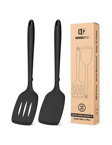 Juego de 2 Espátulas de Silicona BUNDLEPRO Antiadherentes