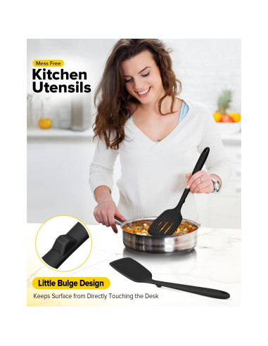 Juego de 2 Espátulas de Silicona BUNDLEPRO Antiadherentes