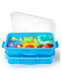 Bandeja de Arena Sensorial Portátil Sikmcle 33x21.6cm Azul
