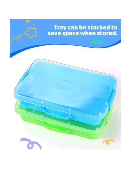 Bandeja de Arena Sensorial Portátil Sikmcle 33x21.6cm Azul