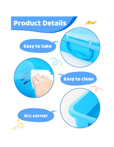 Bandeja de Arena Sensorial Portátil Sikmcle 33x21.6cm Azul