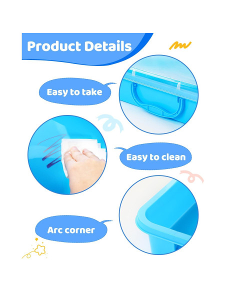 Bandeja de Arena Sensorial Portátil Sikmcle 33x21.6cm Azul