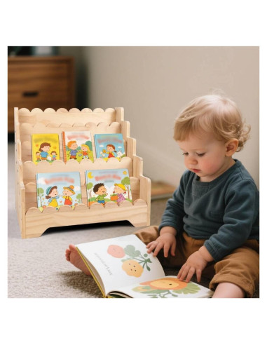 Estante de Libros Infantil ElasignShopo 5 Niveles Madera 42.9x29x39.9 cm