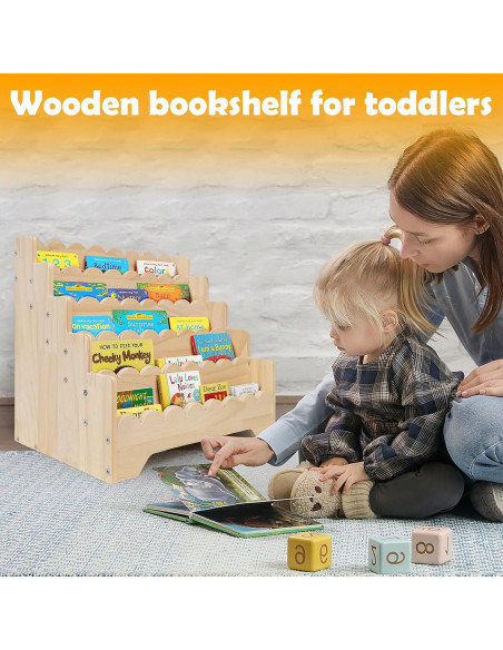 Estante de Libros Infantil ElasignShopo 5 Niveles Madera 42.9x29x39.9 cm