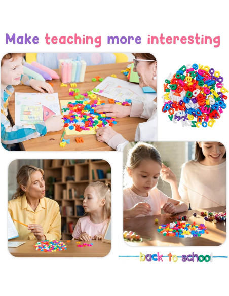 Wesiti 408 Piezas Letras de Enhebrado para Niños - Juguete Educativo