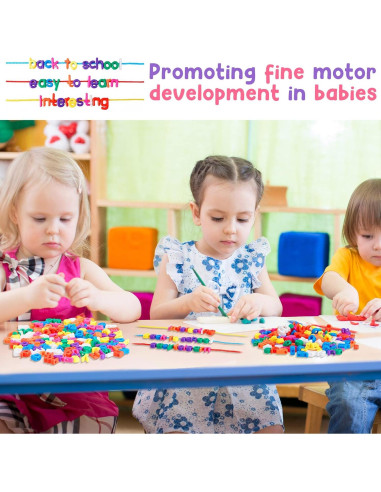 Wesiti 408 Piezas Letras de Enhebrado para Niños - Juguete Educativo