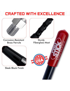 Antena de Radio CB Prostick 2 Pies Fibra de Vidrio 1000W 2