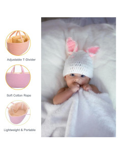 Organizador de Pañales Runsabay Rosa Grande 12L Plegable 2