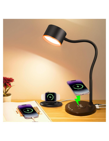 Lámpara de Escritorio LED LiFMIRA con Cargador Inalámbrico 12W
