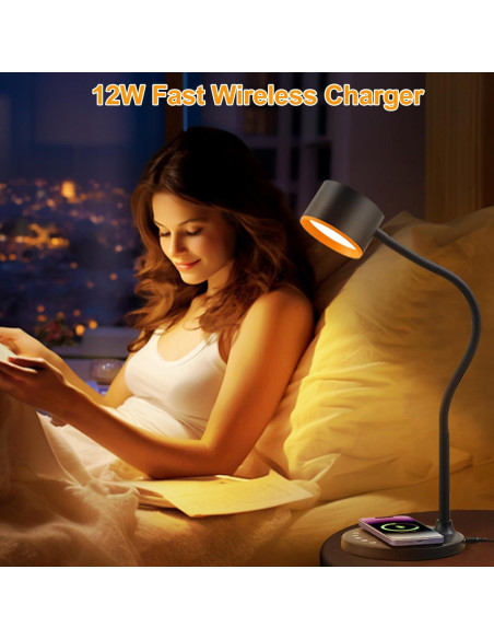 Lámpara de Escritorio LED LiFMIRA con Cargador Inalámbrico 12W