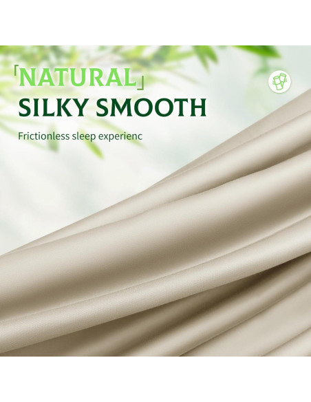 Sábanas Reina SONORO KATE 100% Viscosa Bambú Beige 4 Piezas