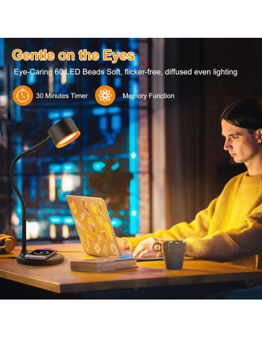 Lámpara de Escritorio LED LiFMIRA con Cargador Inalámbrico 12W