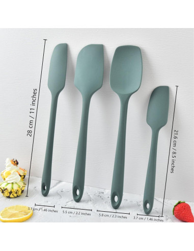 Set de 4 Espátulas de Silicona TOTDTDA Verde Antiadherente