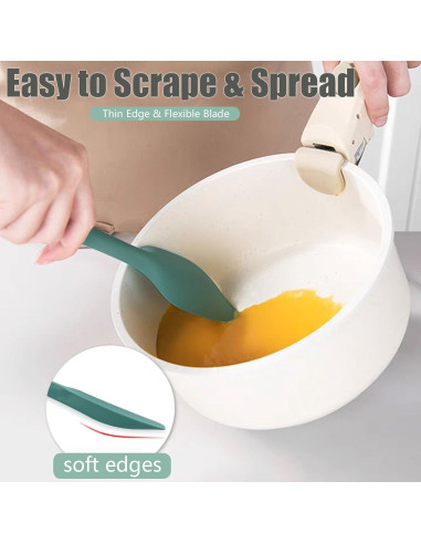 Set de 4 Espátulas de Silicona TOTDTDA Verde Antiadherente