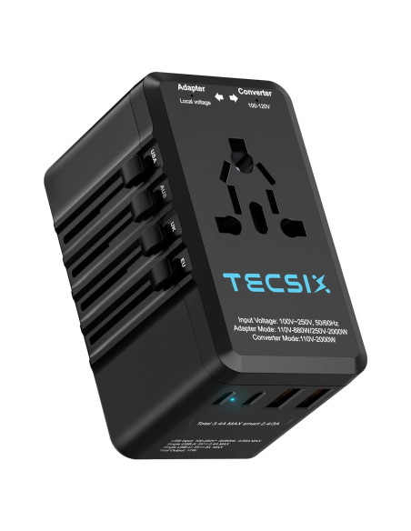 Convertidor de Voltaje 220V a 110V TECSIX con 4 USB