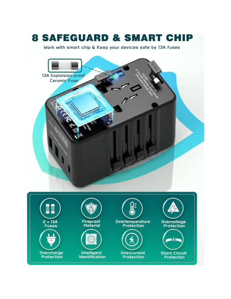 Convertidor de Voltaje 220V a 110V TECSIX con 4 USB