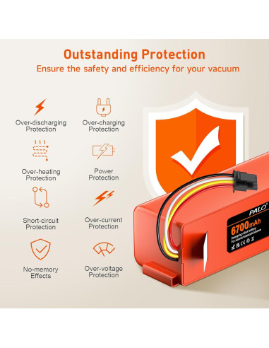 Batería de Reemplazo Palowextra 14.4V 6700mAh para Roborock
