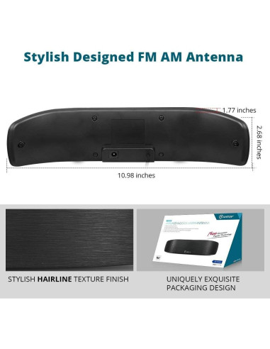 Antena de Radio Interior Antop Amplificada Direccional 50 Millas