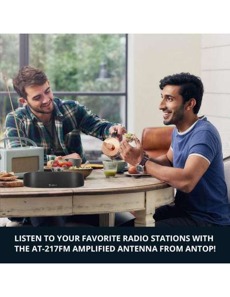 Antena de Radio Interior Antop Amplificada Direccional 50 Millas