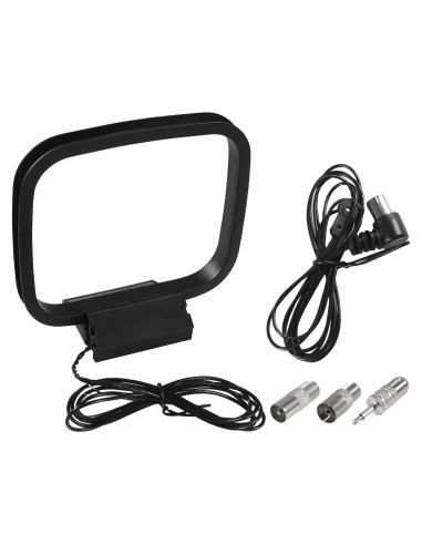 Antena FM Coaxial AEDIKO 75 Ohm 150 cm + Antena AM Loop