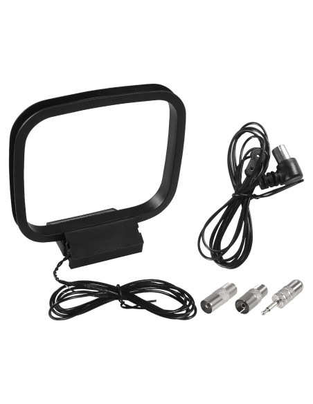 Antena FM Coaxial AEDIKO 75 Ohm 150 cm + Antena AM Loop