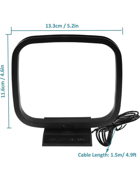 Antena FM Coaxial AEDIKO 75 Ohm 150 cm + Antena AM Loop