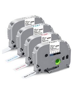 Cinta de Etiqueta Laminada NodiSem 12mm Transparente 4Pack