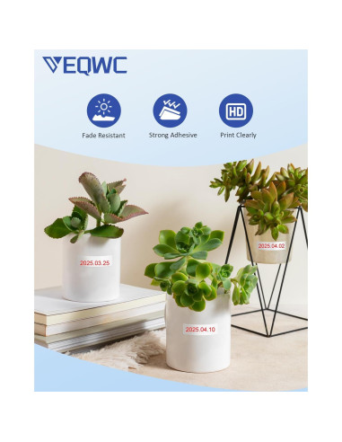 Cinta de Etiqueta 12mm VEQWC TZe-232 Roja sobre Blanca