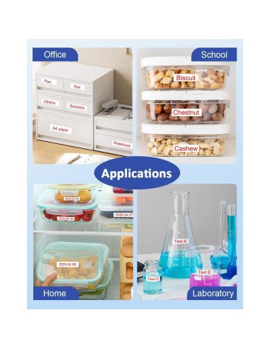 Cinta de Etiqueta 12mm VEQWC TZe-232 Roja sobre Blanca