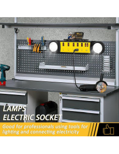 Regleta de Energía NEXVOTOOLS 5 Salidas con Luces LED 2.44m 2