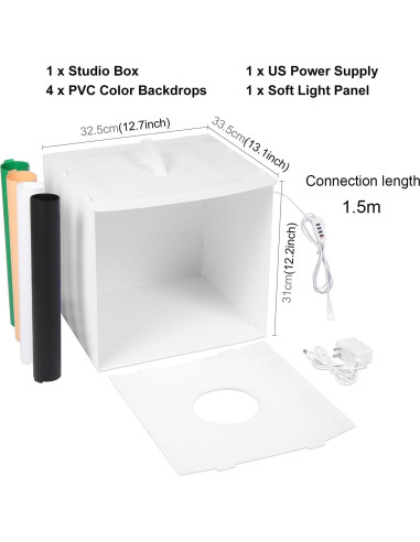 Estudio Fotográfico Portátil DIYLooks 30.48cm con 144 LEDs