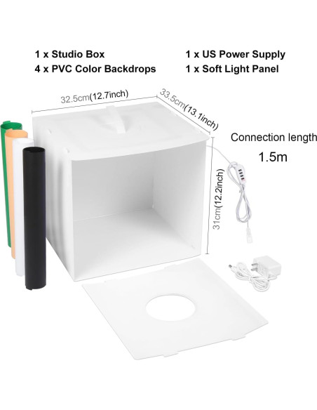 Estudio Fotográfico Portátil DIYLooks 30.48cm con 144 LEDs