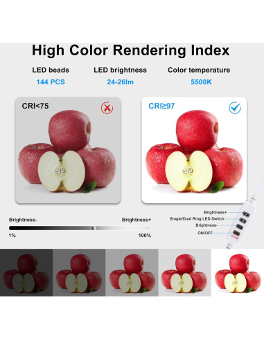 Estudio Fotográfico Portátil DIYLooks 30.48cm con 144 LEDs