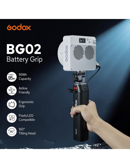 Empuñadura de Batería Godox BG02 6600mAh para Flash AD200