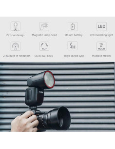 Godox V1-C Flash TTL Redondo para Canon - Iluminación Suave 2