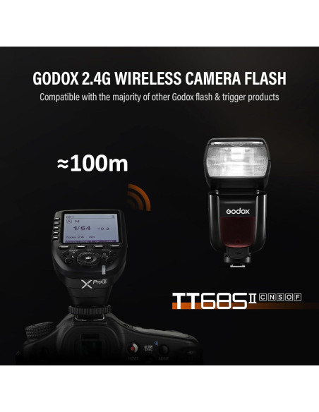 Flash Godox TT685II-N TTL 2.4GHz GN60 para Cámaras Nikon