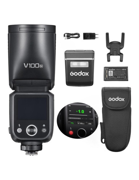Flash Inalámbrico Godox V100N 100Ws para Cámara Nikon