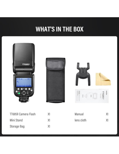 Flash Godox TT685II-N TTL 2.4GHz GN60 para Cámaras Nikon