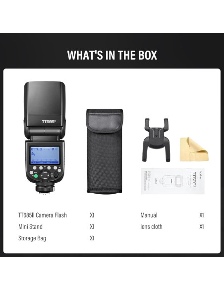 Flash Godox TT685II-N TTL 2.4GHz GN60 para Cámaras Nikon