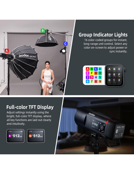 Flash Estroboscópico Godox AD400 Pro II 400Ws con Softbox