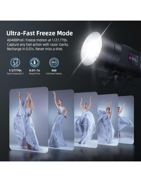 Flash Estroboscópico Godox AD400 Pro II 400Ws con Softbox