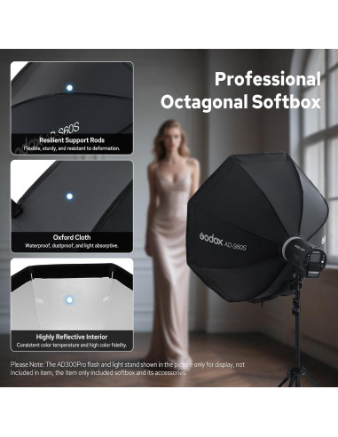 Flash Estroboscópico Godox AD400 Pro II 400Ws con Softbox
