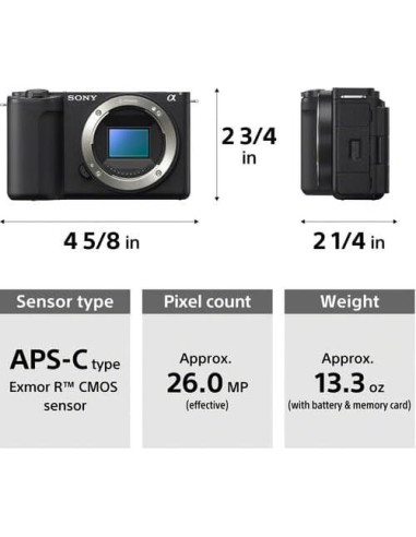 Cámara Sin Espejo Sony Alpha ZV-E10 II Negro + Accesorios