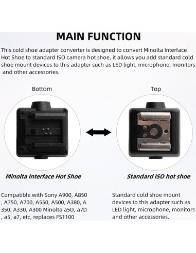 Adaptador de Zapata Caliente Keabroir HSA-SHDN3 para Sony y Minolta