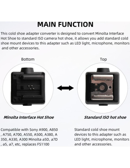 Adaptador de Zapata Caliente Keabroir HSA-SHDN3 para Sony y Minolta