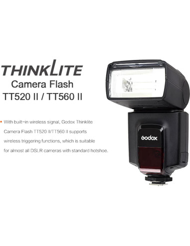 Flash Godox TT520II Speedlite Inalámbrico para DSLR Canon Nikon